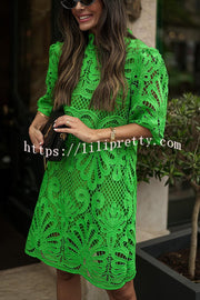 Lilipretty Reason To Smile Crochet Lace Mini Dress