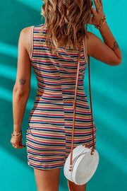 Lilipretty Leave A Clue Multi Striped Cutout Dress