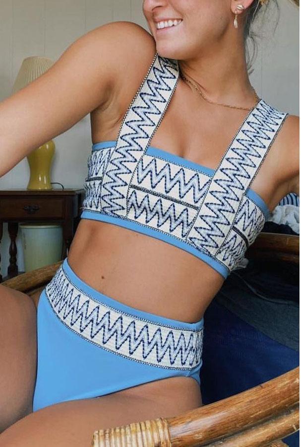 Lilipretty Ethnic Embroidery Stitching Bikini