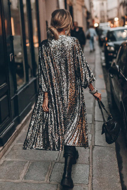 Disco Glamour Sequin Bell Sleeve Kimono – lilipretty