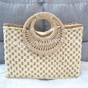 Lilipretty Vintage Square Handwoven Beach Straw Bag