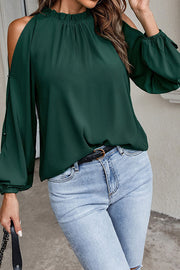Lilipretty Everything and More Pleated Cold Shoulder Top
