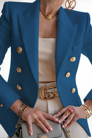 Lilipretty Just Go for It Metal Double Breasted Blazer