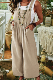 Lilipretty Witty Remark Linen Pockets Vintage Overall Jumpsuit