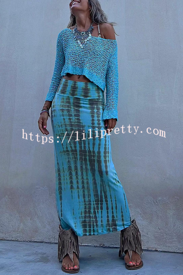 Lilipretty Adoring Memories Tie-dye Elastic Waist Maxi Skirt