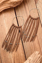 Lilipretty Hand-woven tasseled leather bohemian earrings