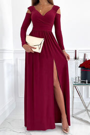 Lilipretty Rose Garden Split Sleeve Elegant Maxi Dress