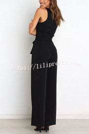 Lilipretty In Vogue Belted Pocketed Wide Leg Pants