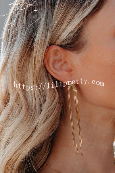 Lilipretty Long snake chain tassel earrings