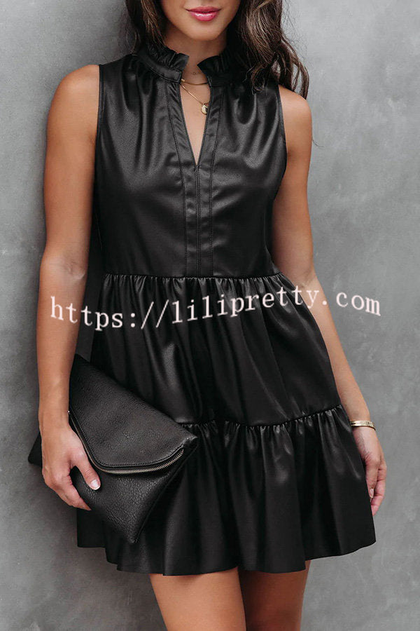 Lilipretty Not Your Sweetie Faux Leather Mini Dress