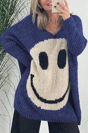 Lilipretty Confidence Is Everything Knit Smiley Face Long Sleeved Sweater