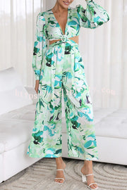 Lilipretty Inspiring Sights Floral Cutout Waist Pocketed Jumpsuit