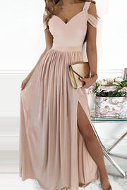 Lilipretty Queensley Cold Shoulder Sleeve Elegant Maxi Dress