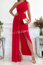 Lilipretty Romantically Inclined One Shoulder Maxi Dress