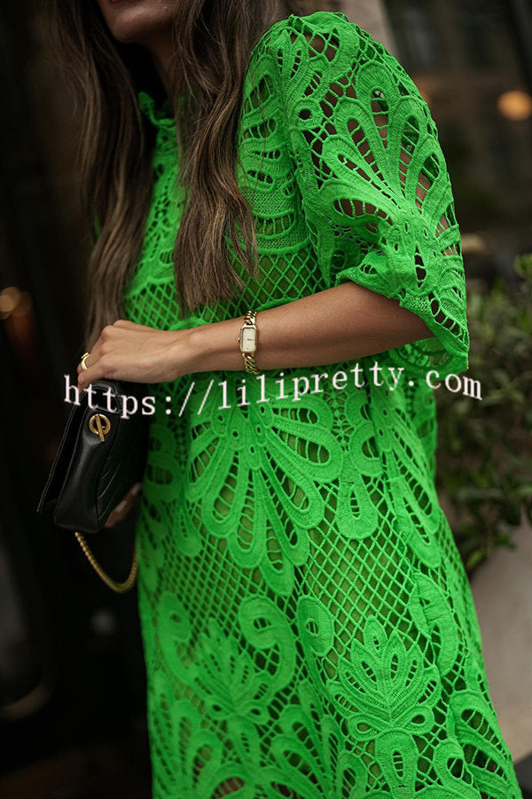 Lilipretty Reason To Smile Crochet Lace Mini Dress