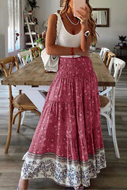 Lilipretty An Extra Day Boho Floral Maxi Skirt