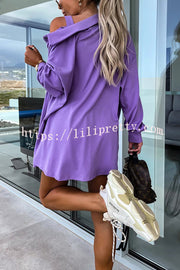 Lilipretty Count on Cozy Pocketed Oversized Shirt and Shorts Three Pieces Set