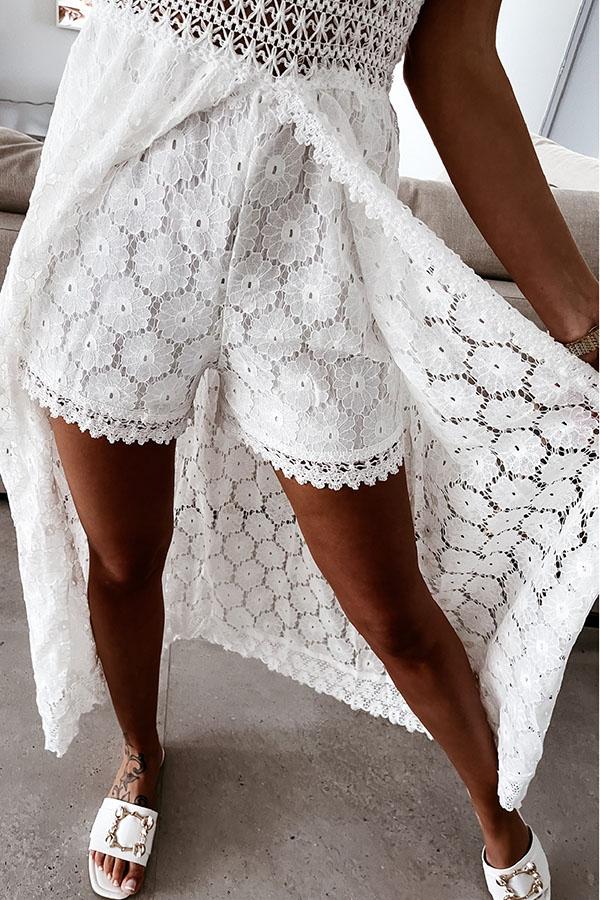Lilipretty Chic Skirt Stitching Lace Fabric Romper
