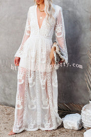 Lilipretty Fairy Air Fluttering V-neck See-through Lace Dress