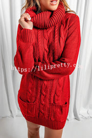 Lilipretty Relax More Cable Pocketed Knit Mini Dress