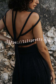 Lilipretty Aphrodite Draped Braids Crop Tank and Wrap Slit Maxi Skirt Set