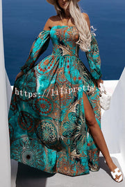 Lilipretty Travel Life Baroque Off Shoulder Maxi Dress