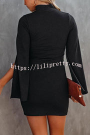 Lilipretty Must Be Love Bell Sleeve Knit Bodycon Dress