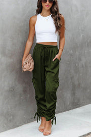 Lilipretty Moon Lover Satin Ruched Cargo Pants
