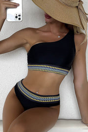 Lilipretty Toasting In Santorini One Shoulder Bikini Swimsuit