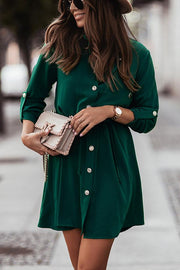 Lilipretty The City Pocketed Button Down Shirt Dress