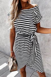 Lilipretty Hilton Cotton Blend Striped T-shirt Dress