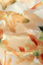 Lilipretty Happier Now Satin Floral Halter Maxi Dress